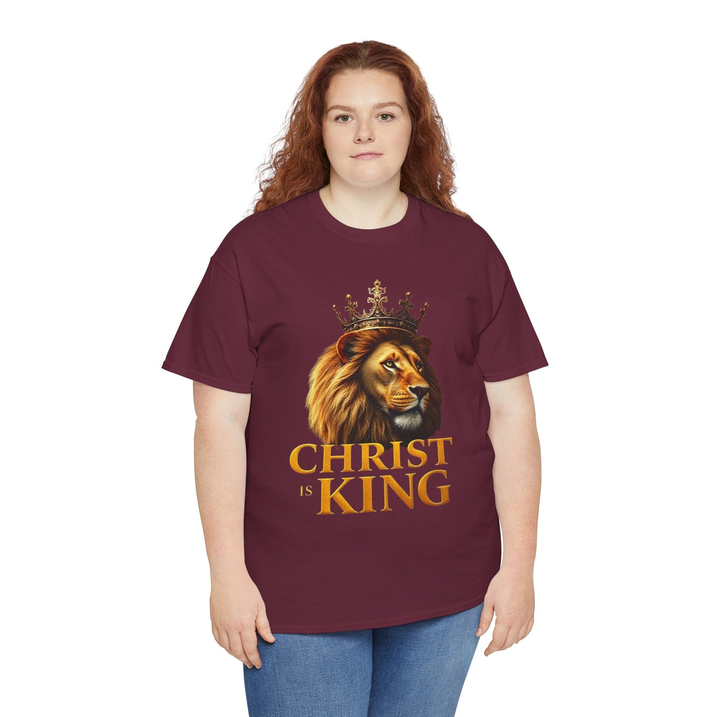 Christ Is King – Lion & Cross Women’s Christian Tee