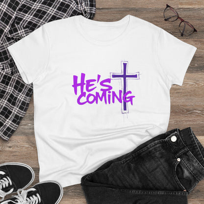 Faithful & Fearless Women’s T-Shirt – “He’s Coming” Christian Prophecy Tee