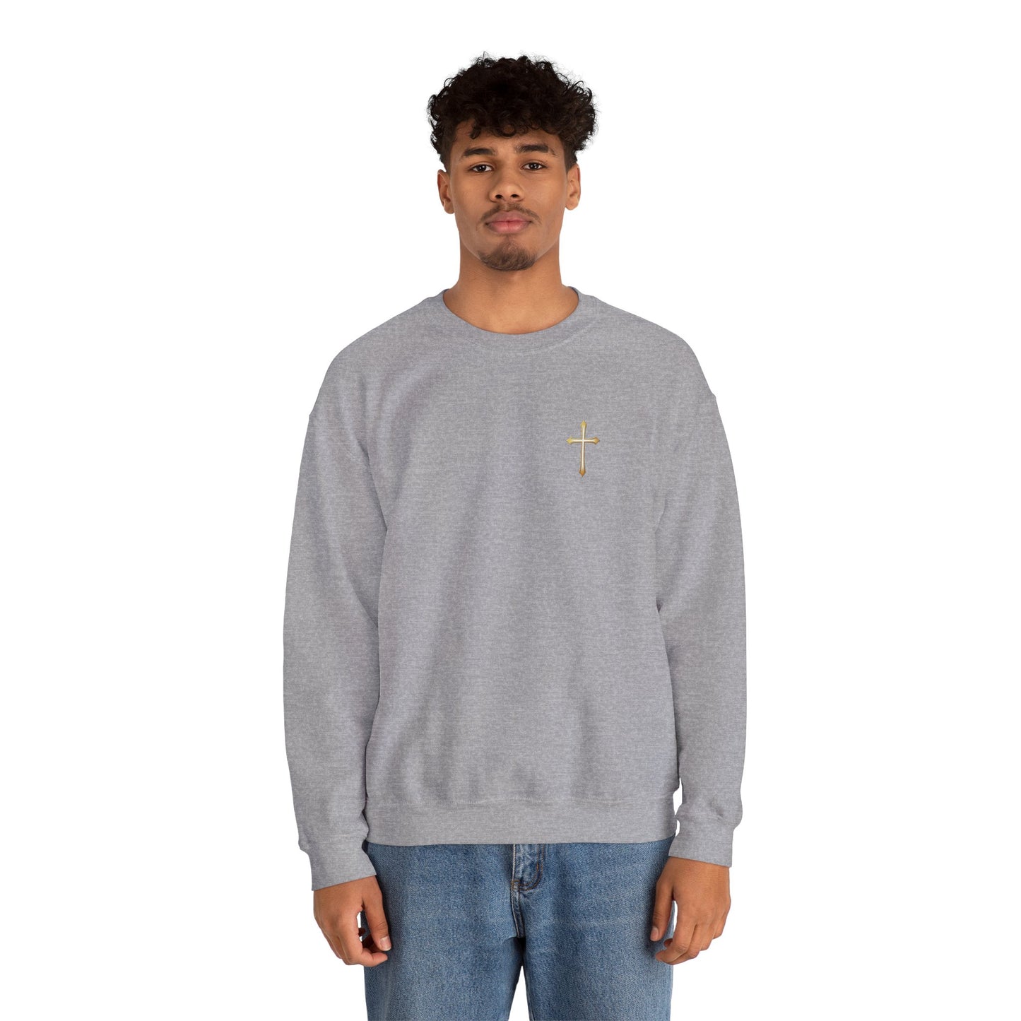 Elegant Gold Cross Men's Sweatshirt