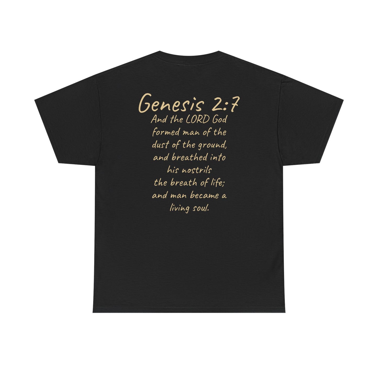 Formed from the Dust | Men’s Christian T-Shirt with Genesis 2:7 (Light Lettering)