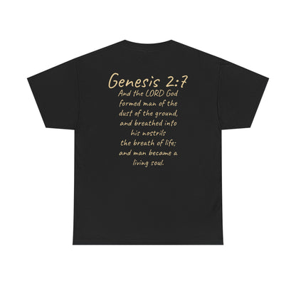 Formed from the Dust | Men’s Christian T-Shirt with Genesis 2:7 (Light Lettering)
