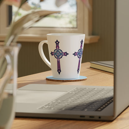 Divine Modern Cross Latte Mug – Faith-Inspired Ceramic Coffee Cup