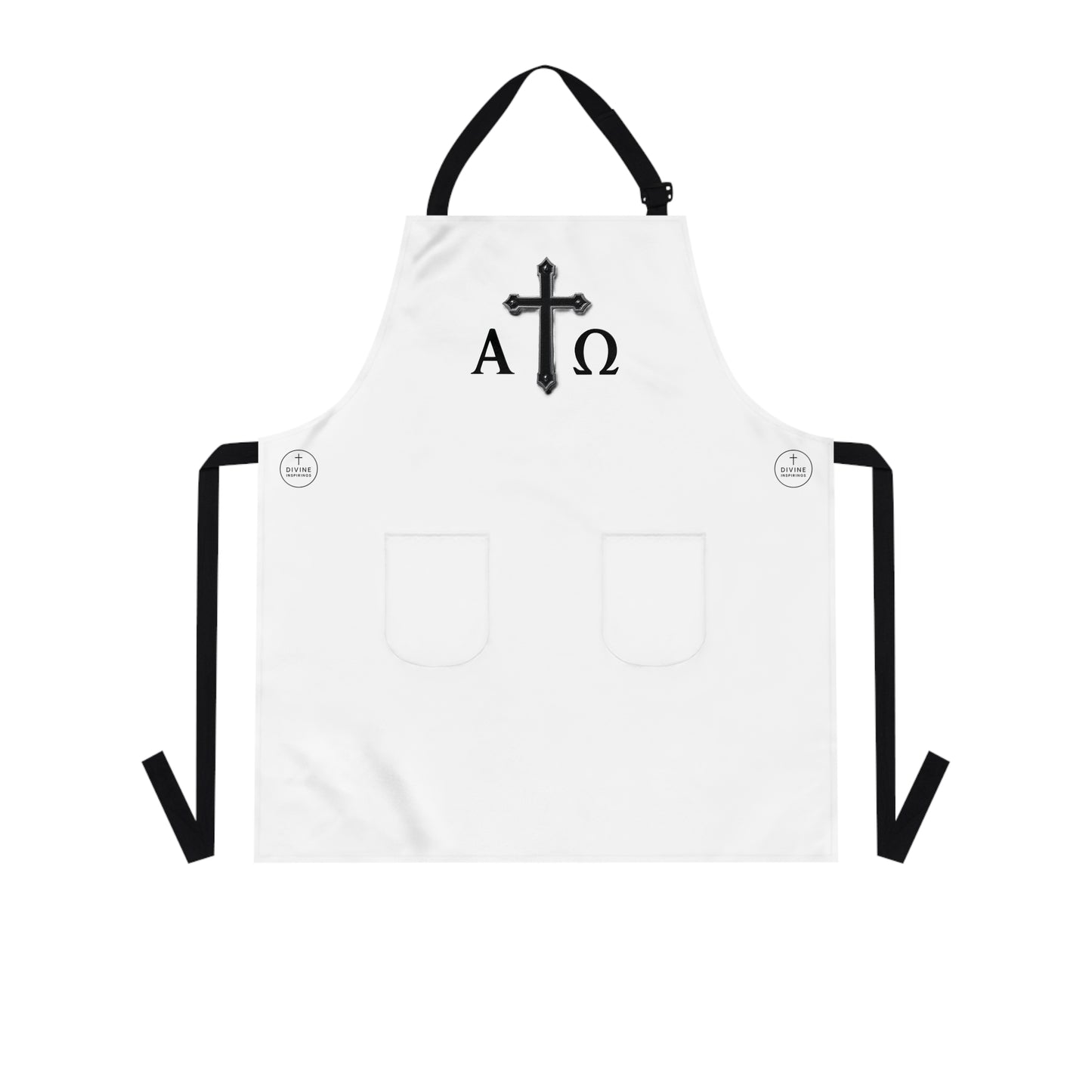 Black Cross and Alpha and Omega Kitchen Apron