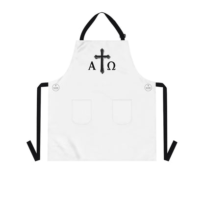 Black Cross and Alpha and Omega Kitchen Apron