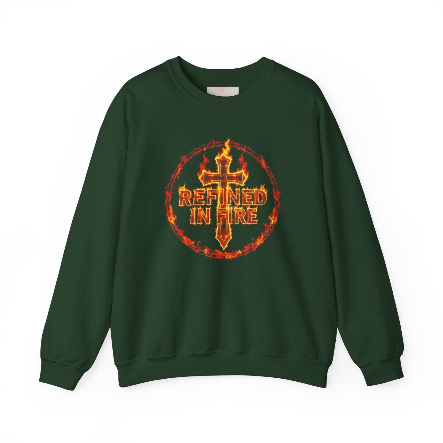 Women’s “Refined in Fire” Christian Sweatshirt – Bold Flame Design Pullover