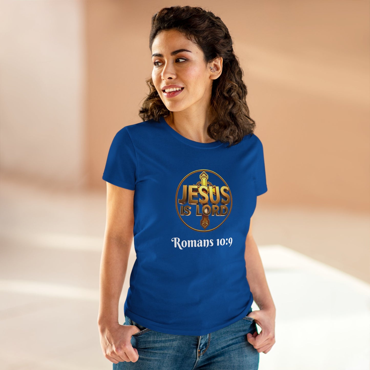Jesus Is Lord / He Is Risen Christian Tee – Women’s Bold Faith Statement (White Lettering)