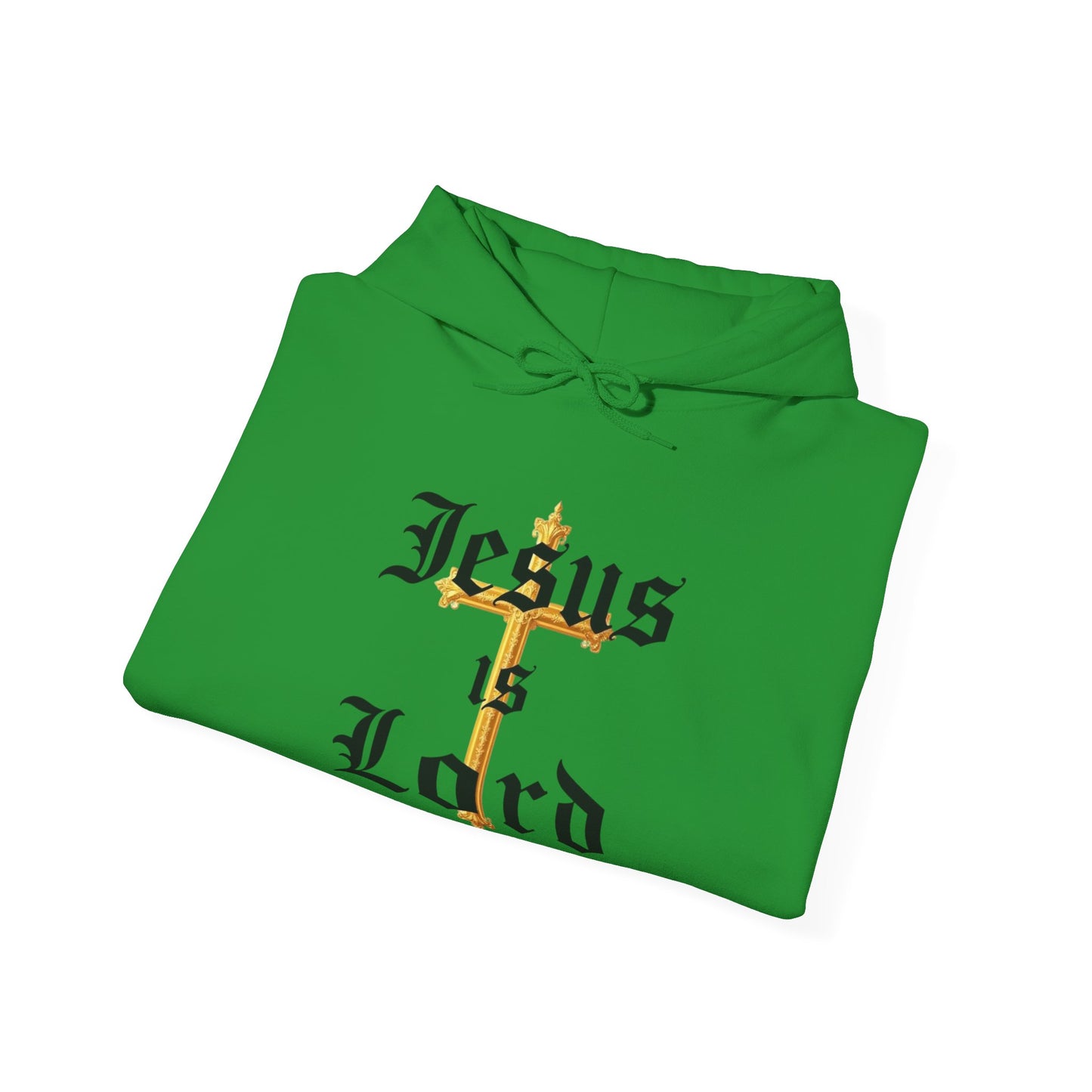 Men’s “Jesus is Lord” Christian Hoodie – Bold Cross Faith Pullover