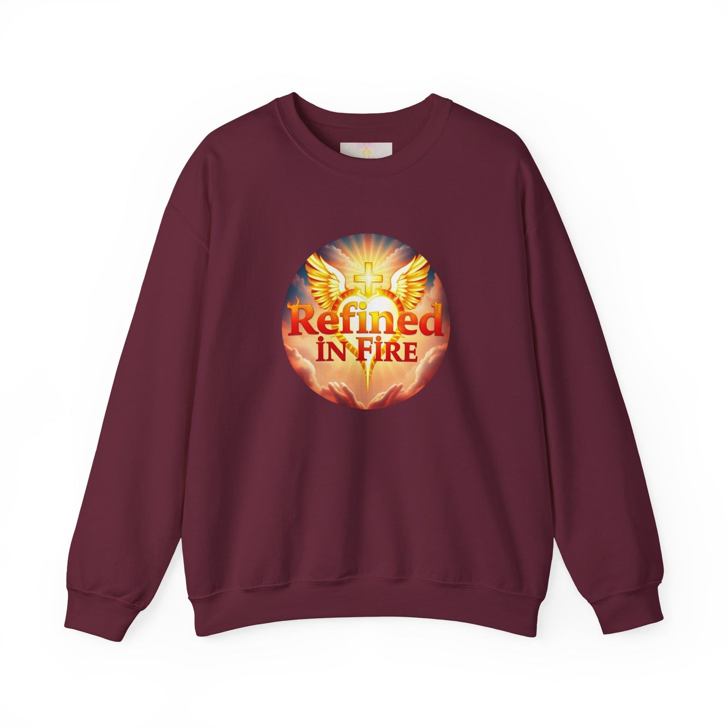 Women’s “Refined in Fire” Christian Sweatshirt – Bold Flame Design Pullover