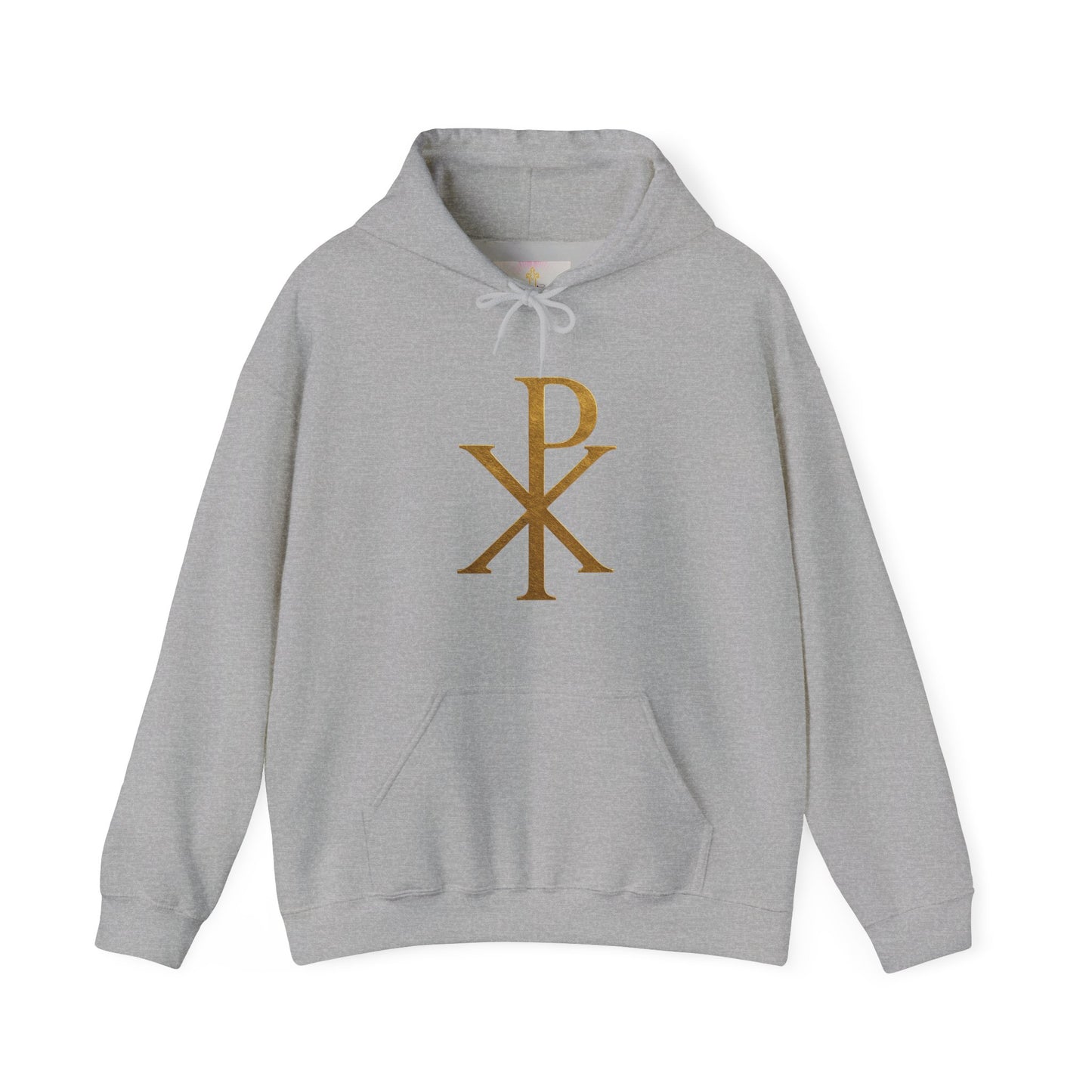 Men’s Christian Hoodie – Gold Chi Rho Symbol of Christ