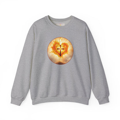 Women’s Sacred Heart Christian Sweatshirt – Symbol of Divine Love Pullover