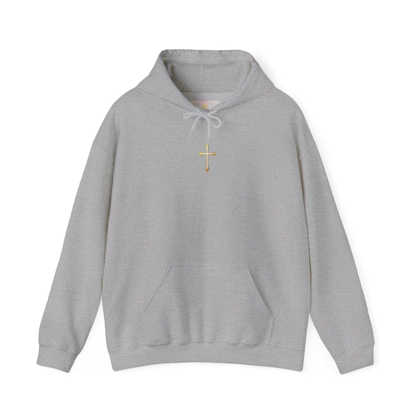 Women’s Gold Cross Hoodie – Christian Faith Hoodie with Front & Back Design