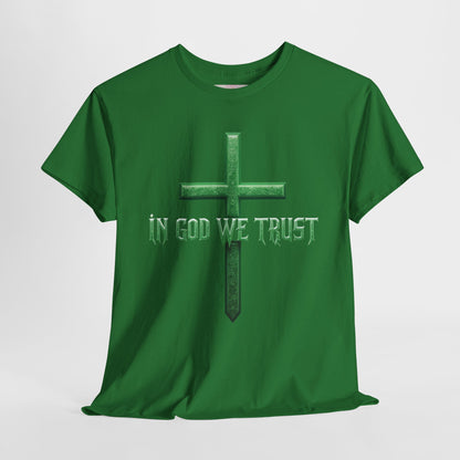 Bold Faith – Men’s Christian “In God We Trust” Cross Tee