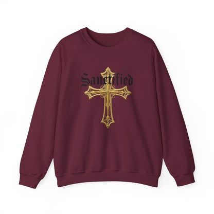 Sanctified Women's Gothic Cross Sweatshirt – Elegant Faith Wear