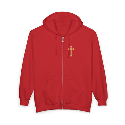 Sanctified Women's Gothic Cross Zip-Up Hoodie – Faith & Comfort