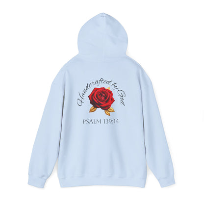 Handcrafted by God Rose Women's Hoodie (Dark Lettering)