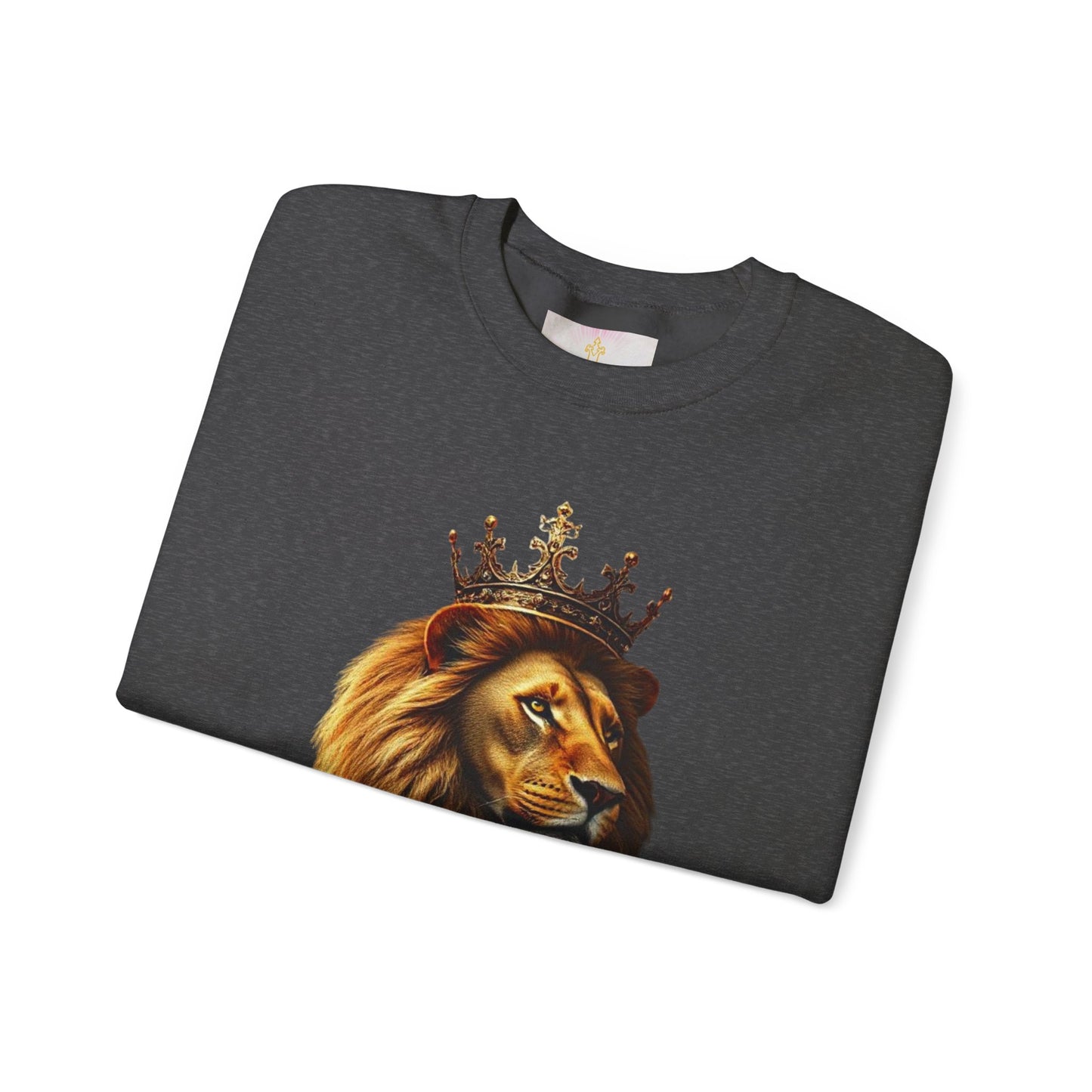 Christ is King – Women’s Christian Sweatshirt with Crowned Lion & Cross