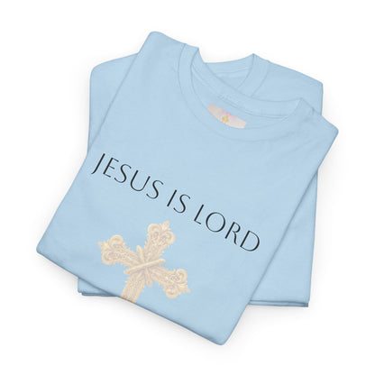 Confess. Believe. Be Saved. – Men’s Jesus Is Lord Tee (Romans 10:9) (White Lettering)