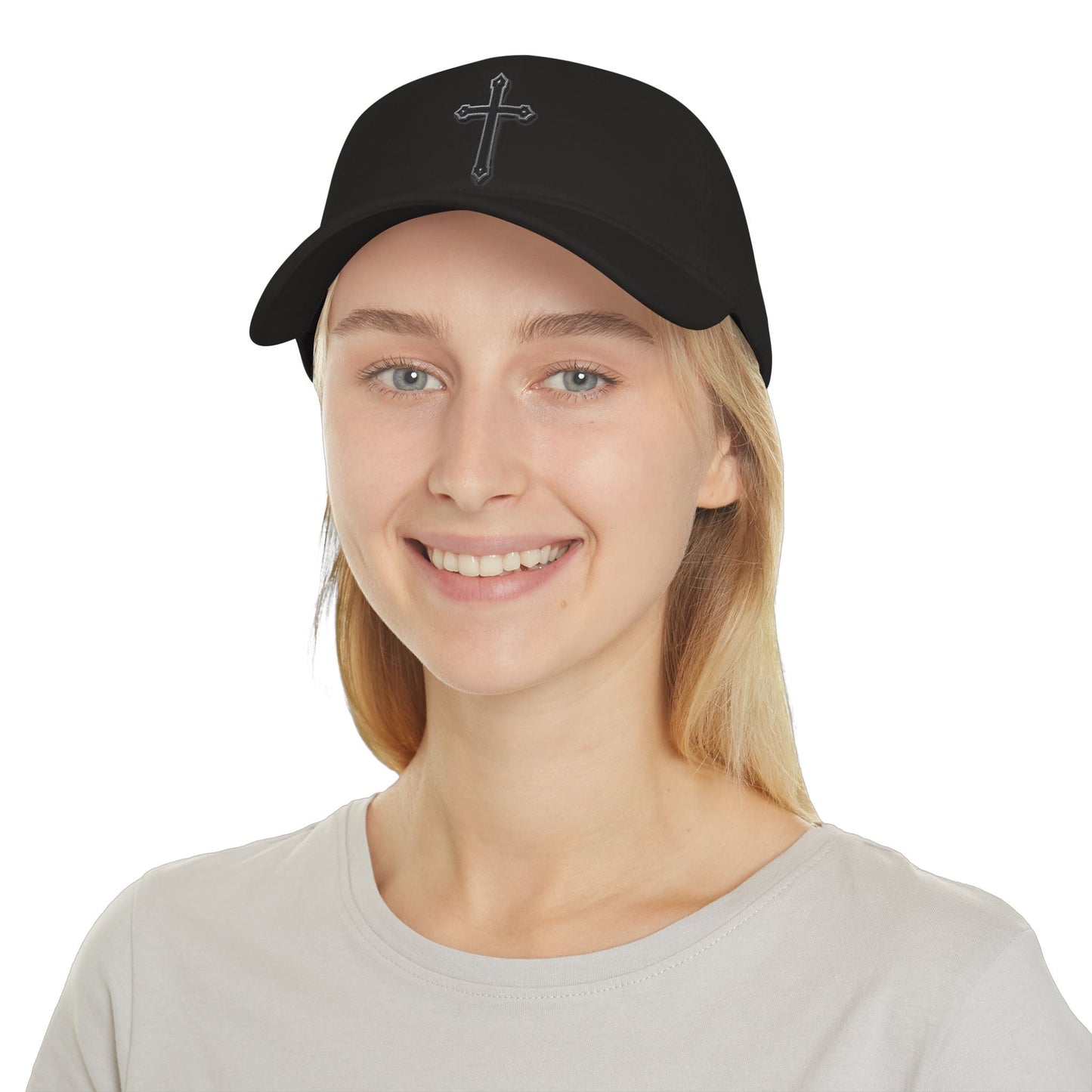 Warrior’s Black Cross Low Profile Christian Baseball Hat | Ephesians 6:11