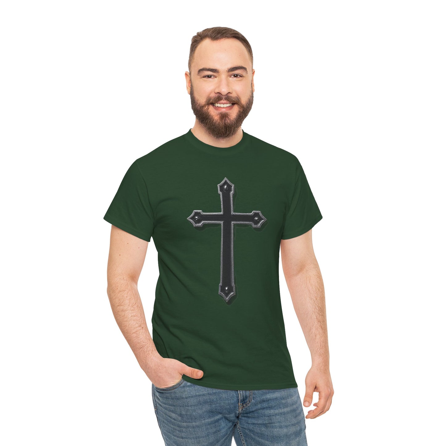 Warrior’s Cross Men’s Christian T-Shirt – Black Cross | Ephesians 6:11