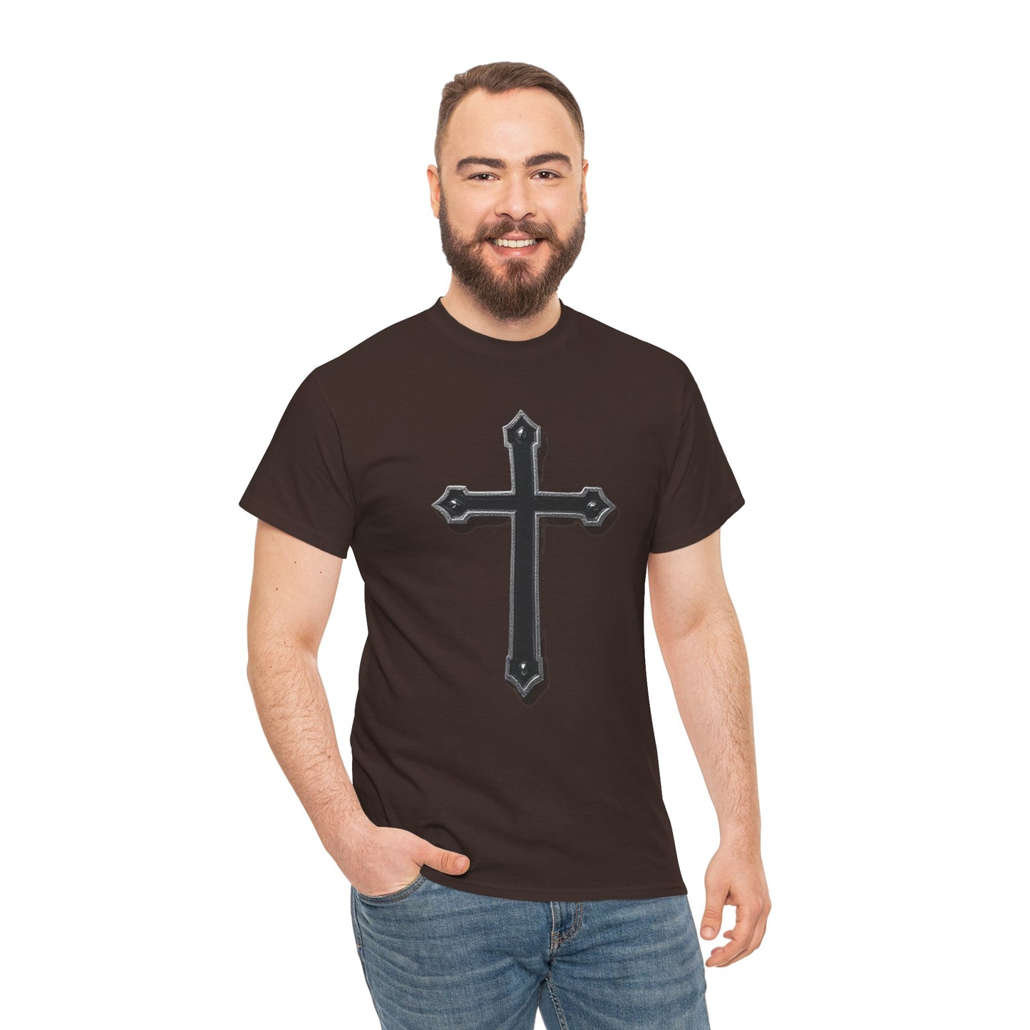 Warrior’s Cross Men’s Christian T-Shirt – Black Cross | Ephesians 6:11