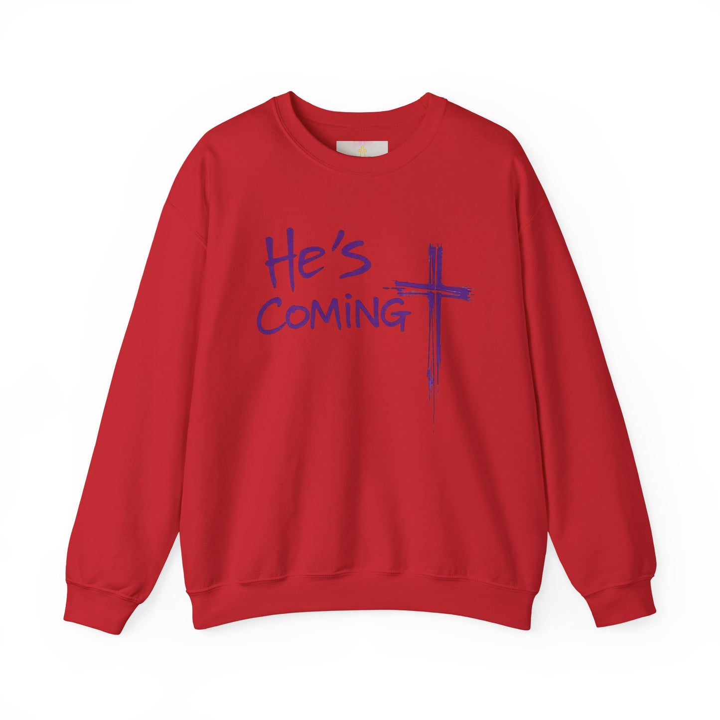 Stand Ready – Men’s Christian Crewneck Sweater with “He’s Coming” Front Design