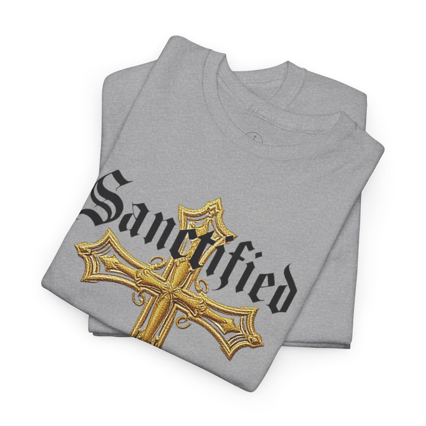 Sanctified Men's Gothic Cross T-Shirt – Faith in Bold Elegance