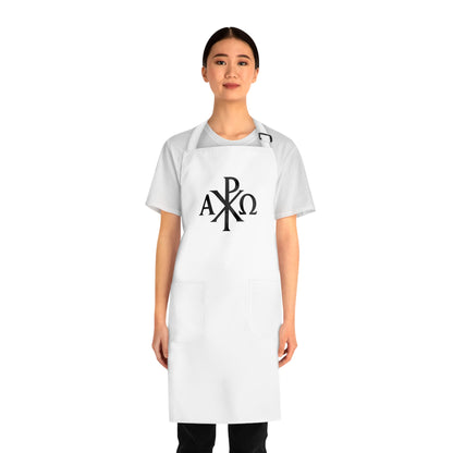 Chi Rho Alpha & Omega Christian Kitchen Apron – Faith in Every Step
