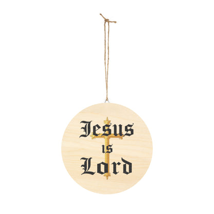 Jesus Is Lord Wall Hanging — Gold Cross Christian Décor