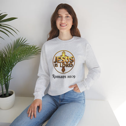 Romans 10:9 Inspired Christian Sweater – Declare Jesus Is Lord & He Is Risen (Dark Lettering)