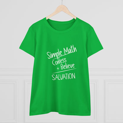 Simple Math Women’s T-Shirt – Bold Faith (White Chalk)