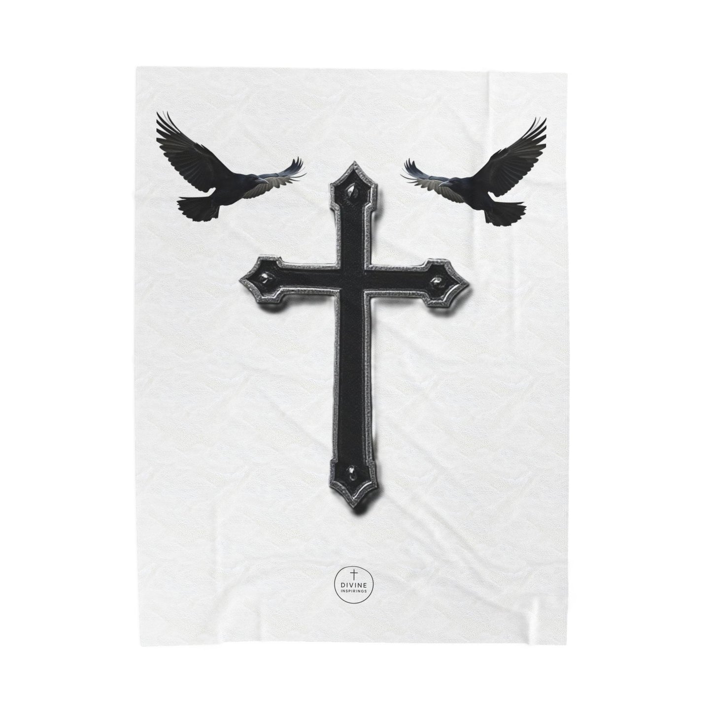 Faith in Flight: Riveted Cross & Crows Blanket