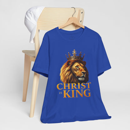 Christ is King Crowned Lion Tee – Inspirational Christian Shirt