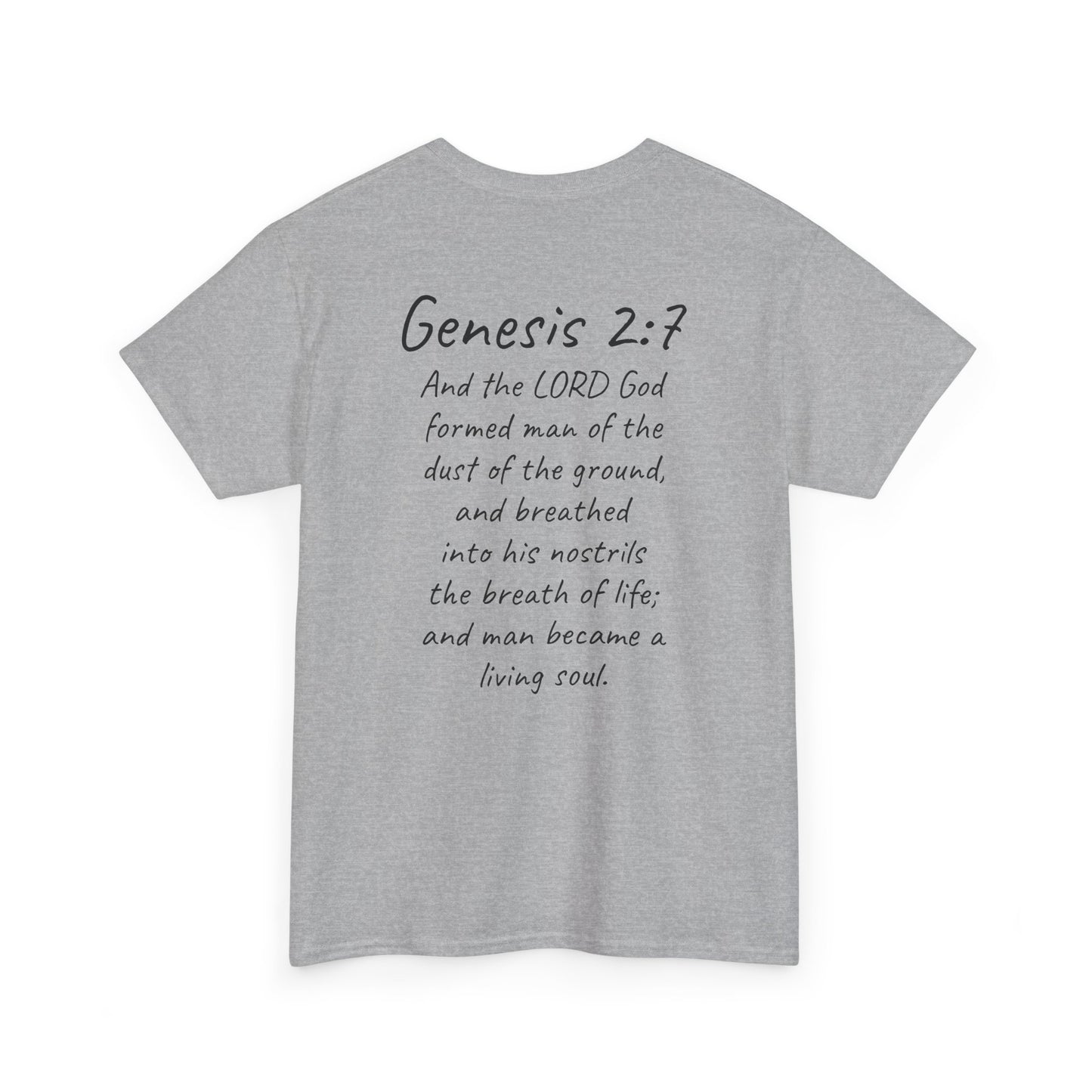 Formed from the Dust | Men’s Christian T-Shirt with Genesis 2:7 (Dark Lettering)