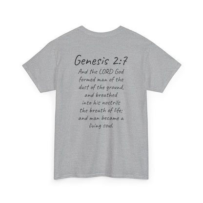 Formed from the Dust | Men’s Christian T-Shirt with Genesis 2:7 (Dark Lettering)