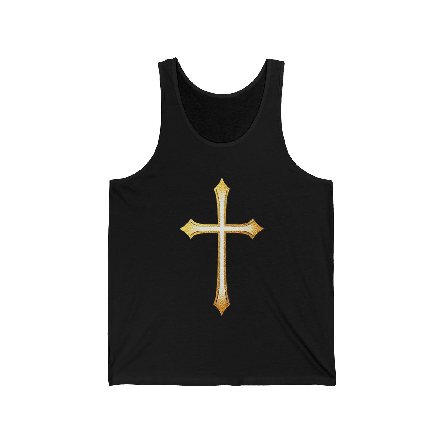 Men’s Gold Cross Tank Top – Bold Christian Faith Apparel