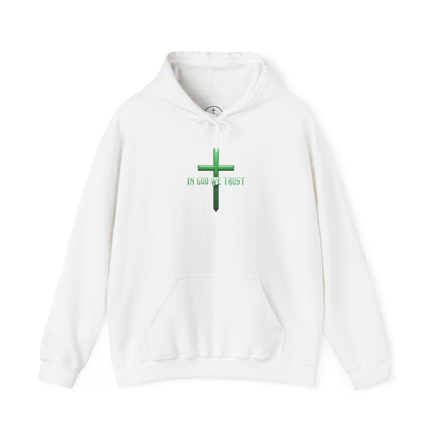 In God We Trust – Men’s Christian Hoodie (Green Design)