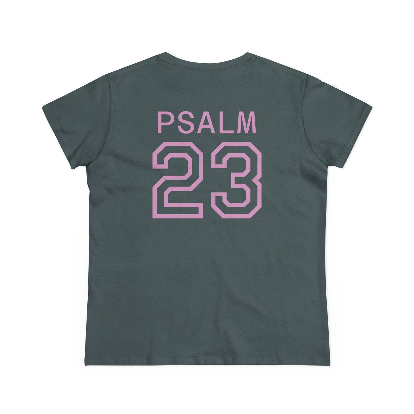 Psalm 23 Women’s Tee – Inspired Sports-Style Shirt (Pink Numbering)