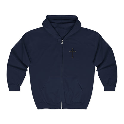 Men’s Black Cross Zip-Up Hoodie – Everyday Faith & Comfort