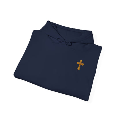 Jesus is Lord - Men's Christian Hoodie with Golden Cross