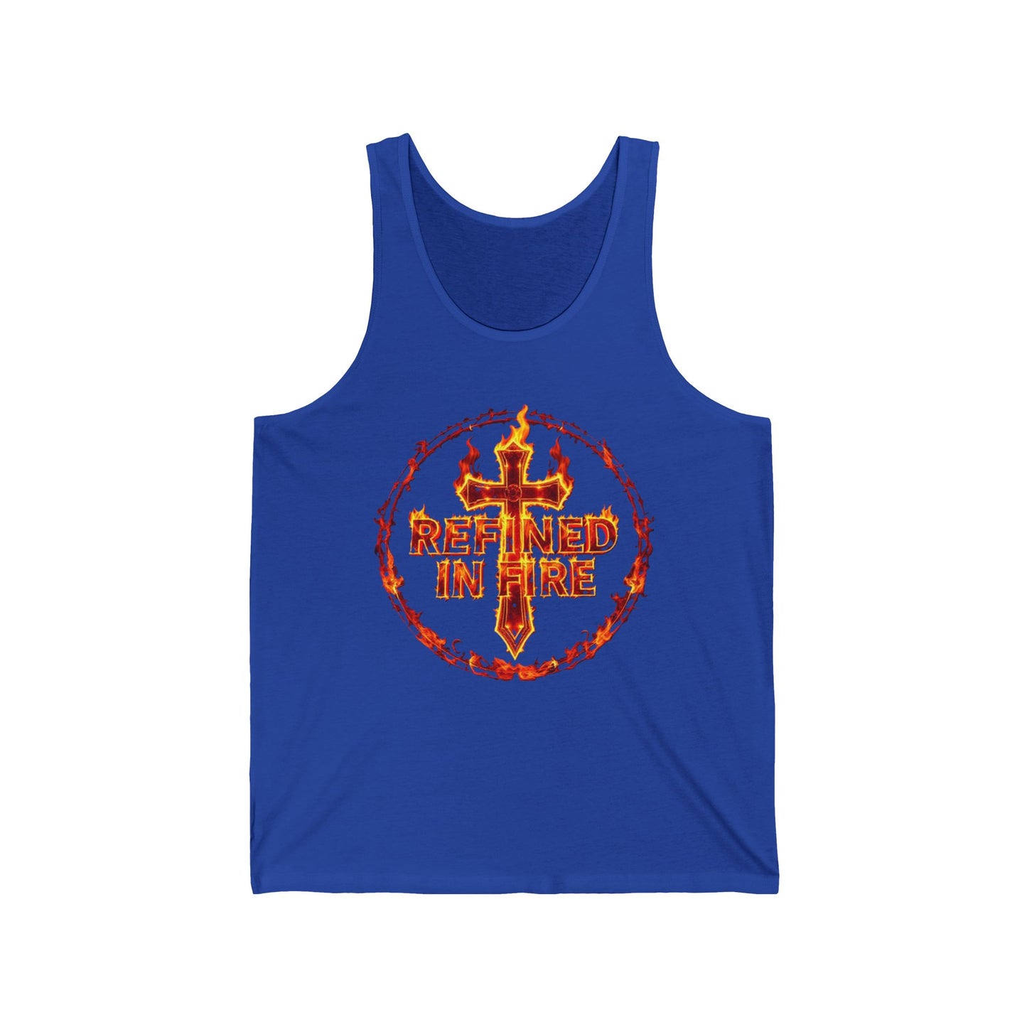 Refined in Fire Men’s Christian Tank Top – Strength in Trials