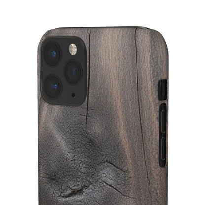 iPhone Snap Case – Dark Wood Grain Design