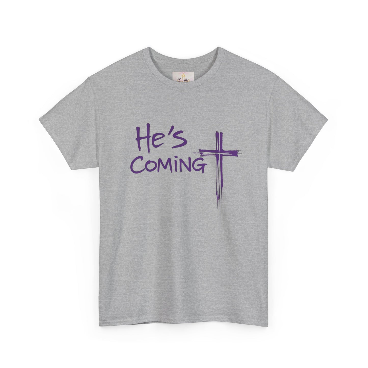 The King Is Coming – Men’s Christian T-Shirt with Cross Emblem