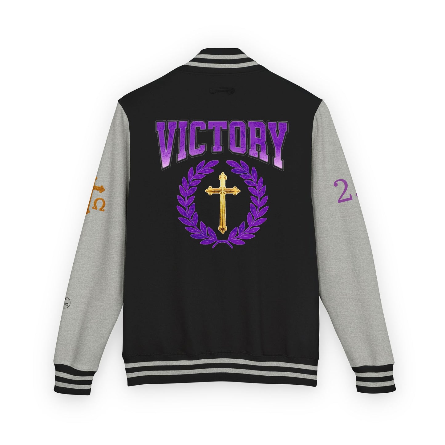 Victory in Christ Women’s Letterman Jacket – Grace in Triumph