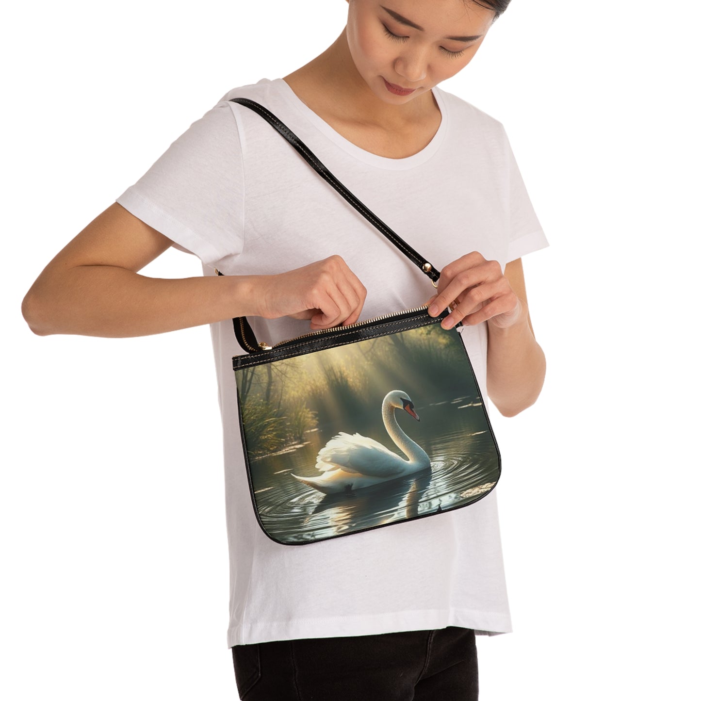 Serenity Swan Shoulder Purse