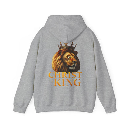 Alpha & Omega Power – Men’s Hoodie with Crowned Lion and Gold Cross