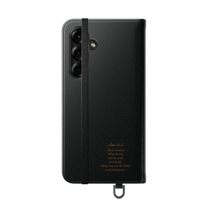 Black Chi Rho Symbol Wallet Case for Samsung– “I am the Way, the Truth, the Life”