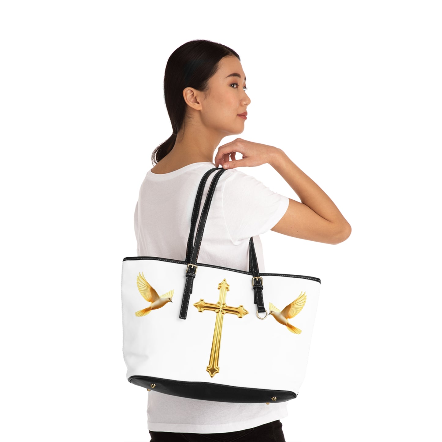 Faith, Peace, and Renewal Shoulder Bag in White