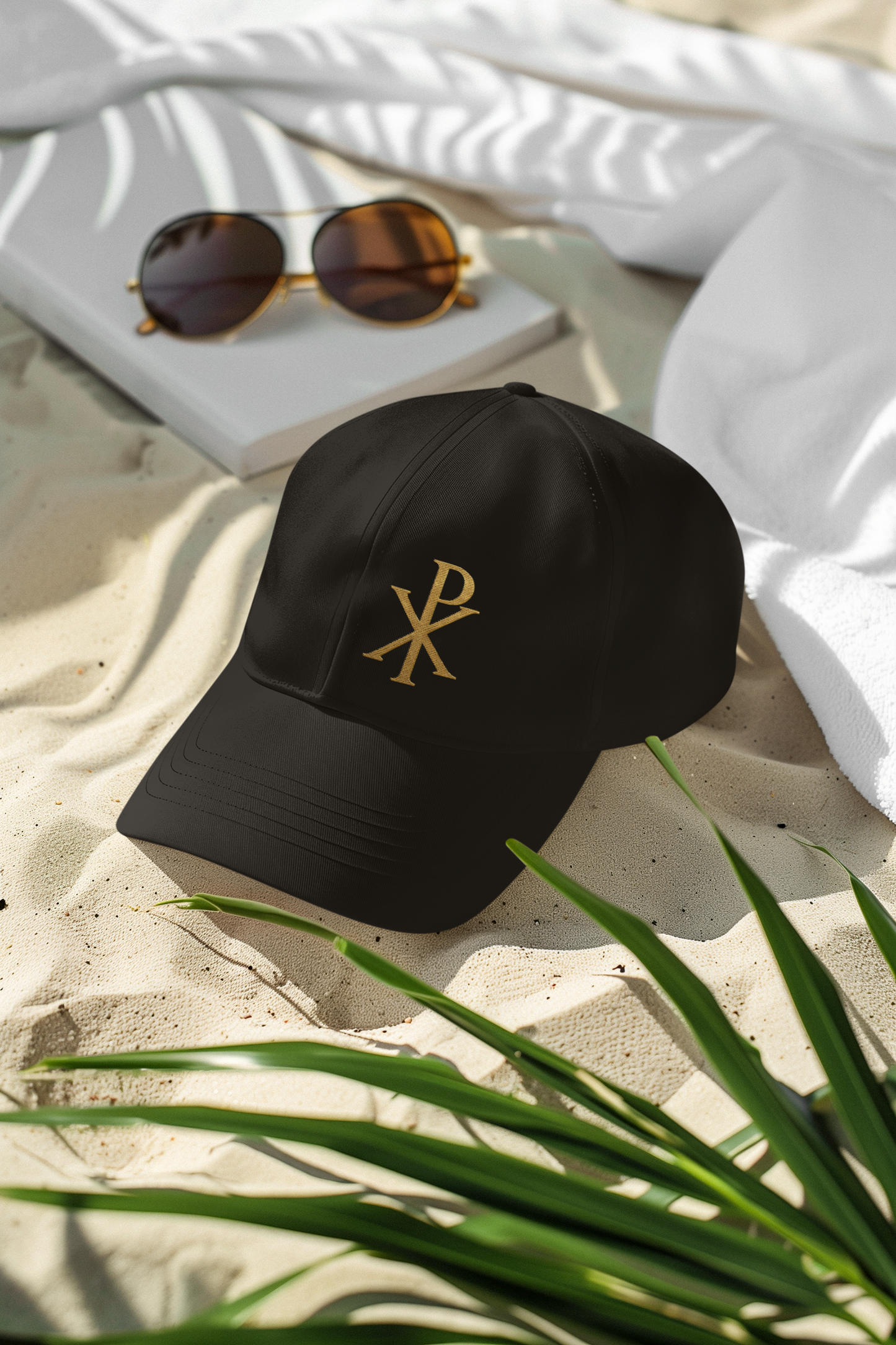 Christian Baseball Cap with Chi Rho Design – Faith Symbol Low Profile Hat