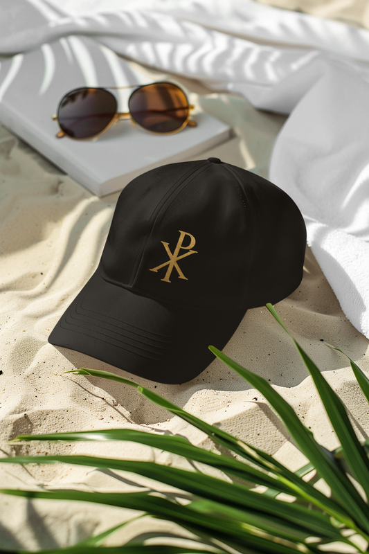 Christian Baseball Cap with Chi Rho Design – Faith Symbol Low Profile Hat