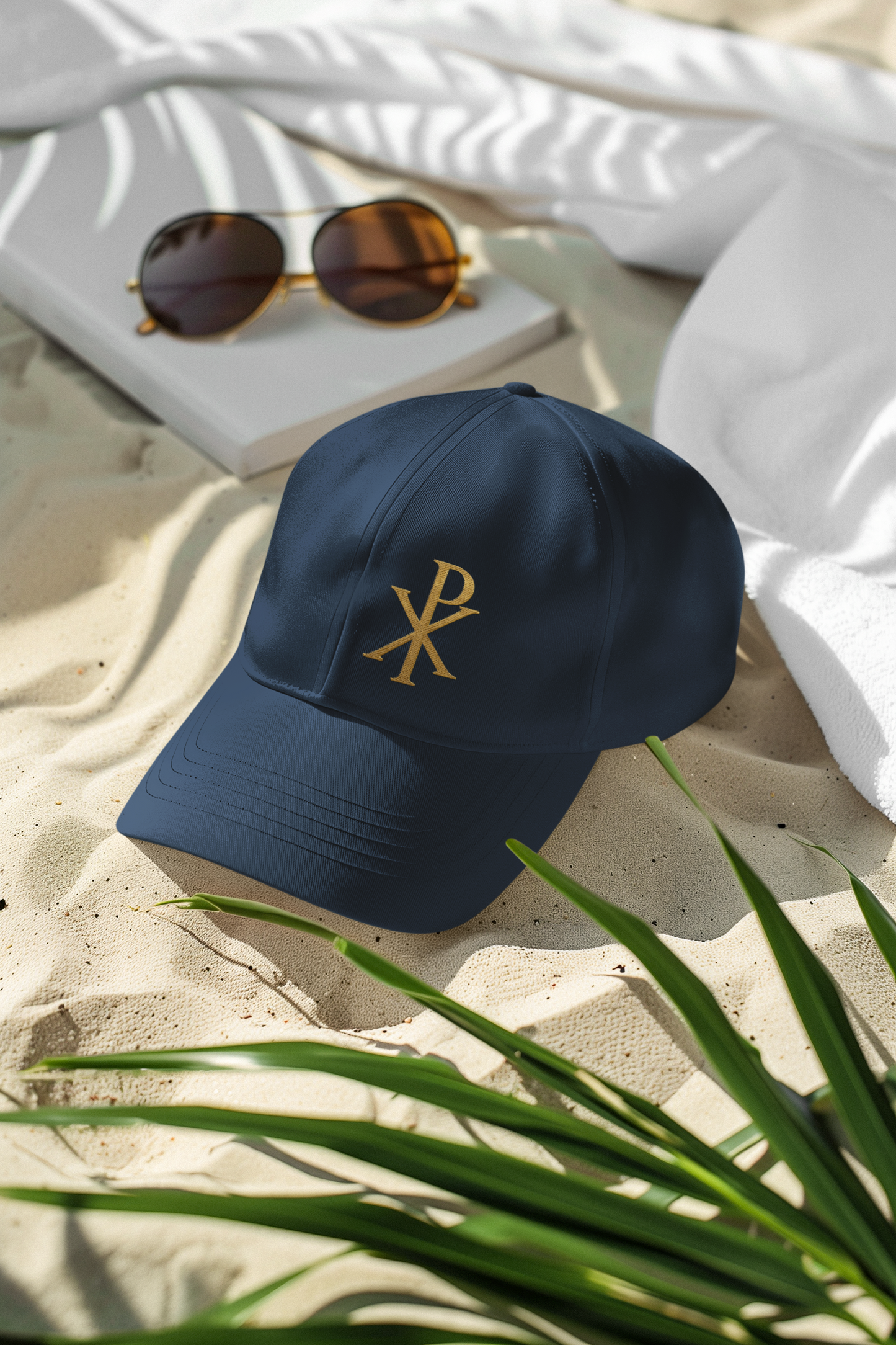 Christian Baseball Cap with Chi Rho Design – Faith Symbol Low Profile Hat